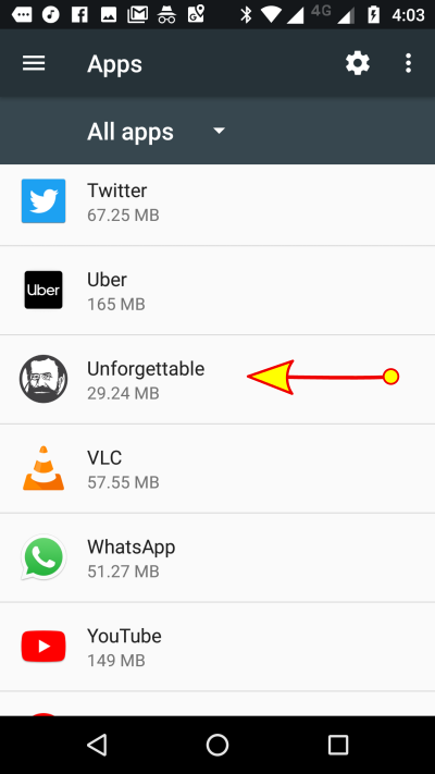 Select the Unforgettable App